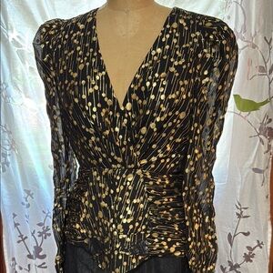 Elegant Black and Gold Women's Top